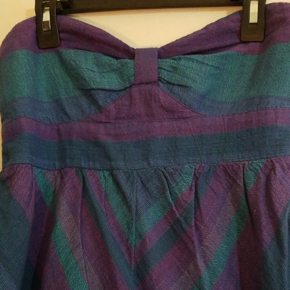 Roxy Blue Purple Sunburst Strapless Sundress Dress - Picture 2 of 5